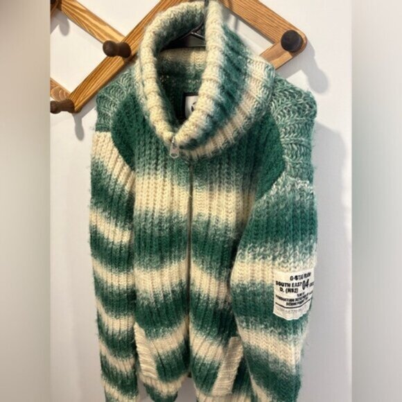 G STAR RAW- 100% WOOL - MENS ZIP UP SWEATER - Picture 4 of 14